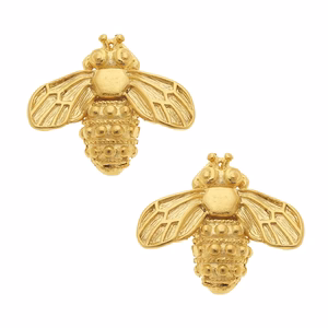 Susan Shaw Gold Bee Stud Earrings