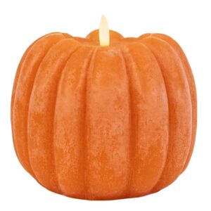 5″ Orange Wad LED Flicker Flame Pumpkin Candle w/Timer